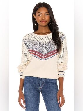 Free People Geo Party Pullover in Ivory , sz : large